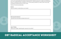 DBT Radical Acceptance Worksheet Editable Fillable PDF Template For Counselors Psychologists Social Workers Therapists Etsy