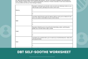 Dbt Self Soothing Worksheet