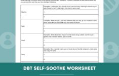 DBT Self soothe Worksheet Editable Fillable PDF Template For Counselors Psychologists Social Workers Therapists Etsy