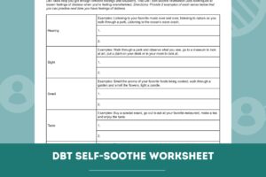 Dbt Self-Soothe Worksheet