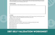 DBT Self Validation Worksheet Editable Fillable PDF Template For Counselors Psychologists Social Workers Therapists Etsy