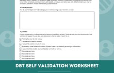 DBT Self Validation Worksheet Editable Fillable PDF Template For Counselors Psychologists Social Workers Therapists Etsy