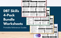 DBT Skills Cheat Sheets DBT Worksheets Bundle Set Therapy Coping Skills Distress Tolerance Emotional Regulation Digital PDF Etsy
