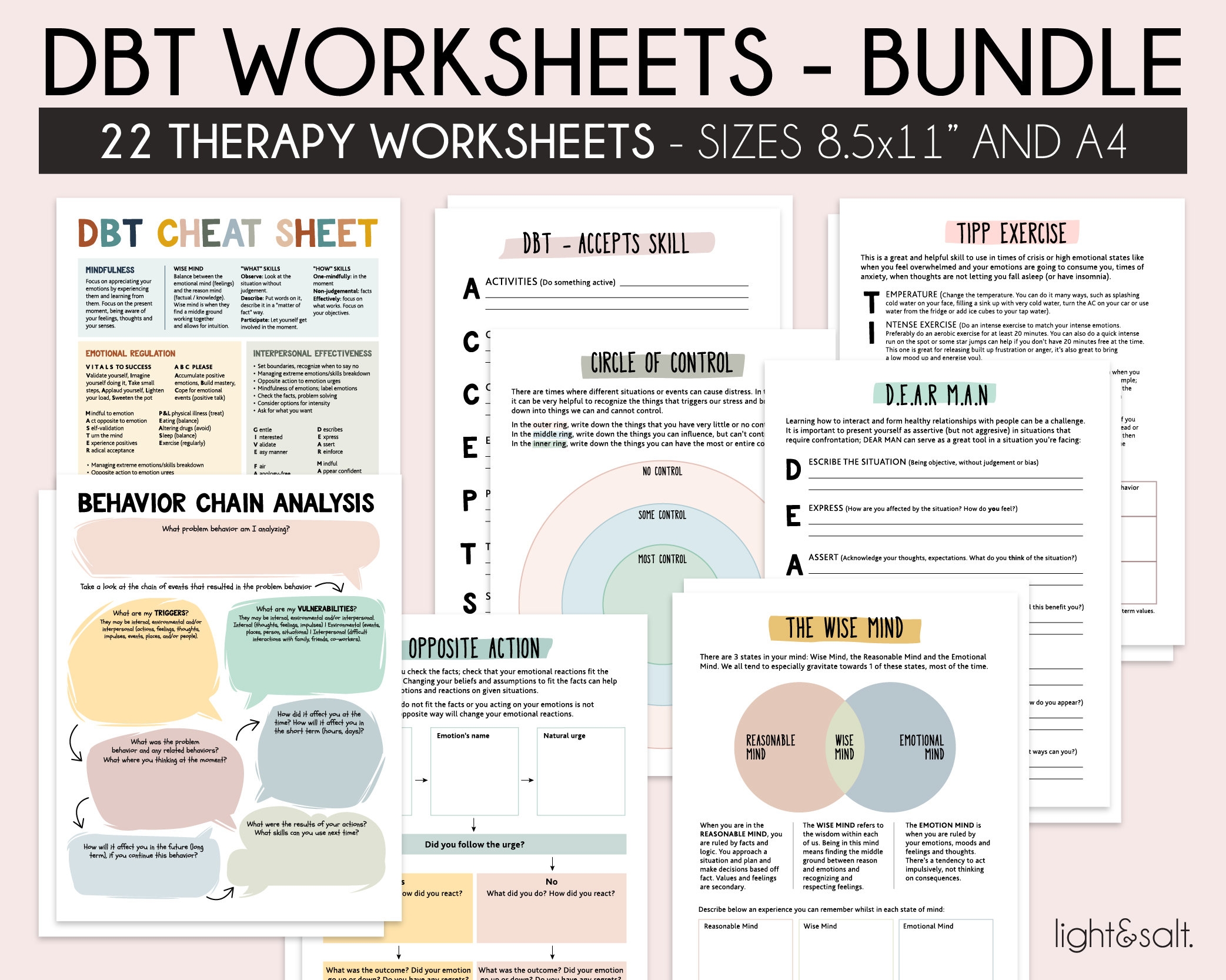 Dbt Therapy Mindset Worksheets