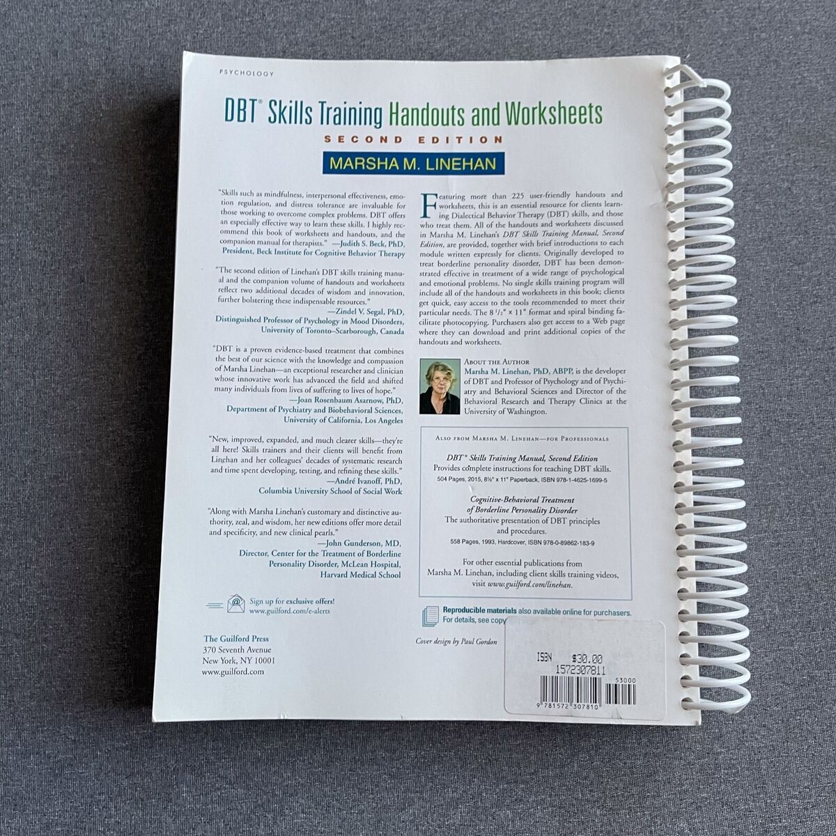 DBT Skills Training Handouts Worksheets Second Edition Linehan Spiral Bound EBay