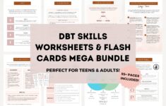 DBT Skills Worksheets DBT Flash Cards Bundle Mindfulness Worksheets DBT Therapy Dbt Workbook Dbt Journal Mindfulness Cards Etsy