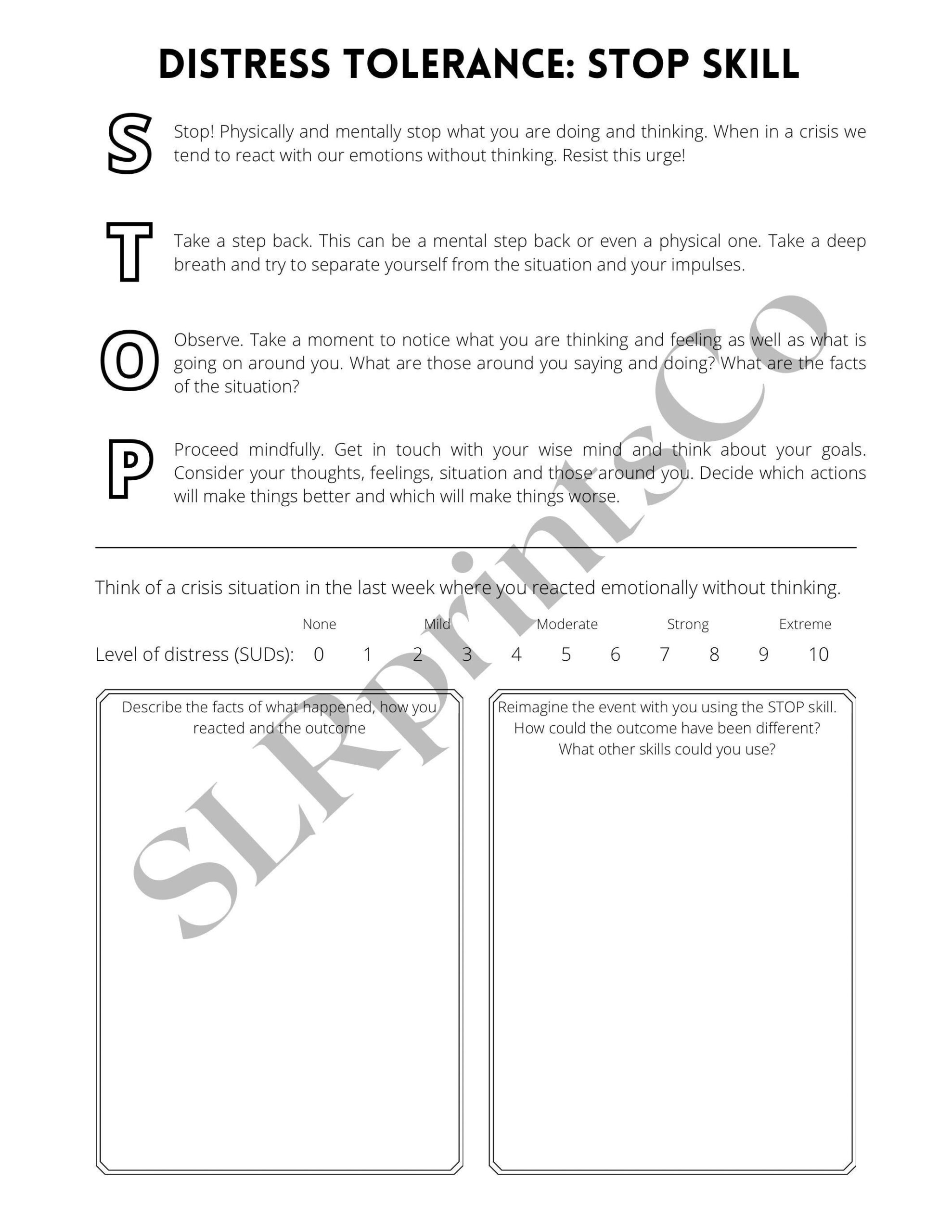 Dbt Think Skill Worksheet