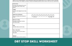 DBT STOP Skill Worksheet Editable Fillable PDF Template For Counselors Psychologists Social Workers Therapists Etsy Israel