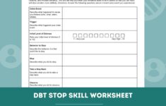 DBT STOP Skill Worksheet Editable Fillable PDF Template For Counselors Psychologists Social Workers Therapists Etsy Israel