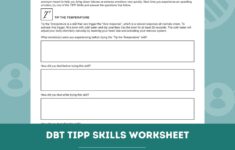 DBT TIPP Skills Worksheet Editable Fillable PDF Template For Counselors Psychologists Social Workers Therapists Etsy
