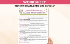 DBT Values And Priorities Worksheet Fillable Pdf emotion Regulation Skills dialectical Behavior Therapy Worksheet Etsy