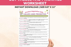 Dbt Values And Priorities Worksheet