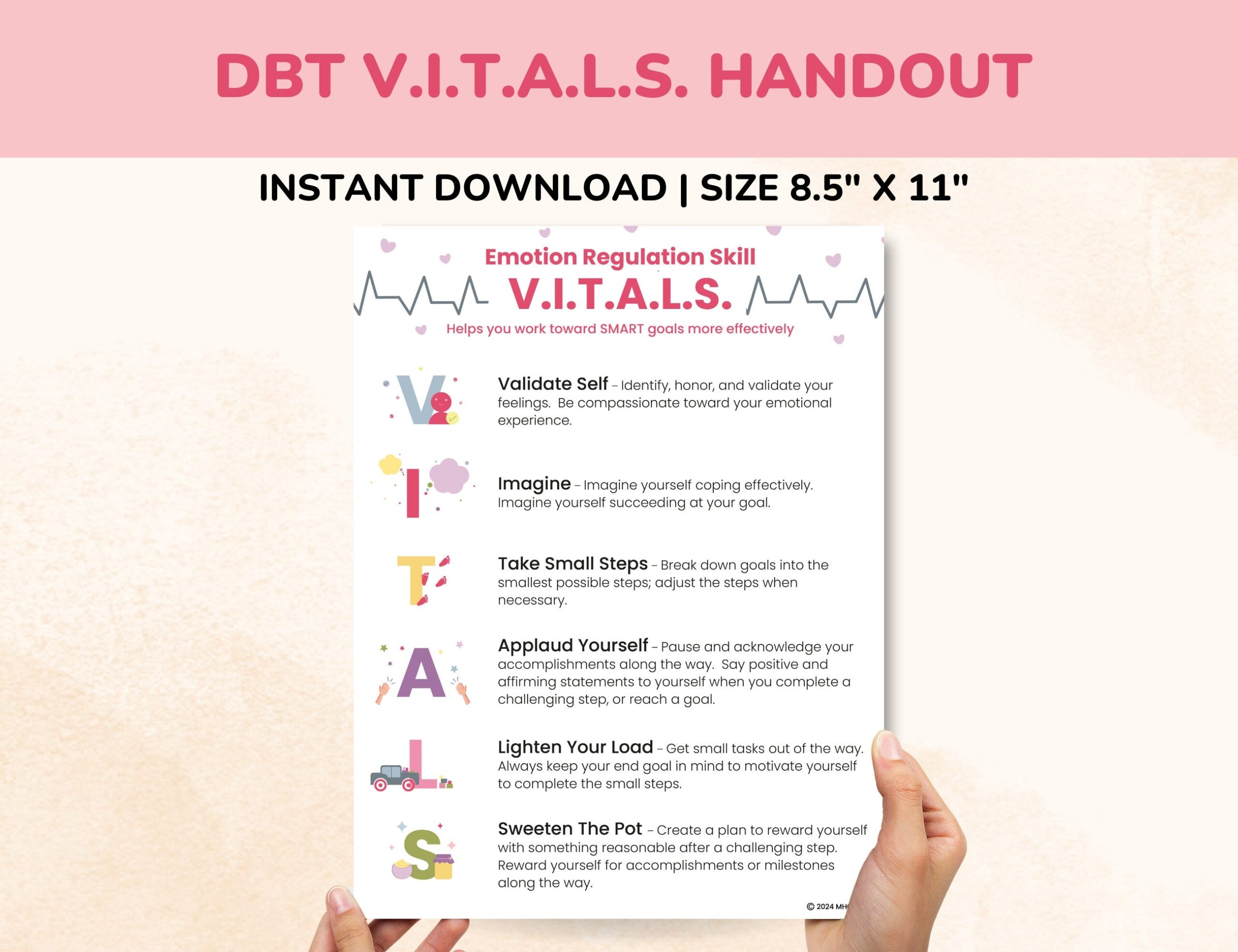 DBT VITALS Emotion Regulation Skills PDF Etsy - DBT Worksheets