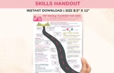 DBT Walking The Middle Path Coping Skills Printable Handout Poster Therapist Counseling Dialectical Behavior Therapy kids Teens Digial Print Etsy