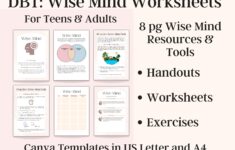 DBT Wise Mind Worksheets DBT Skills Therapy Worksheets Wise Mind Workbook Coaching Worksheets For Wise Mind Life Coaching Etsy