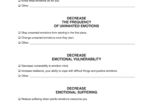 Emotional Regulation Worksheets Dbt