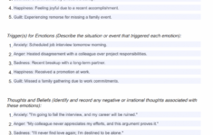 Emotional Regulation Worksheets Example Free PDF Download