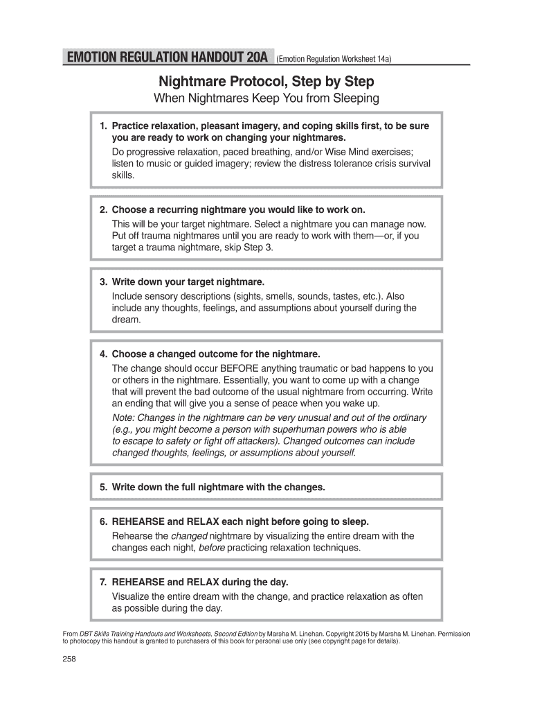 Emotional Regulation Worksheets For Adults Pdf Fill Online Printable Fillable Blank PdfFiller