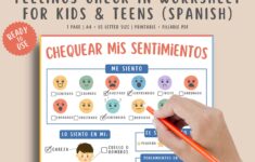 Feelings Check in Spanish Worksheet For Kids Teens Emotional Regulation SEL Child Therapy Coping Skills Fillable PDF School Counselor Etsy