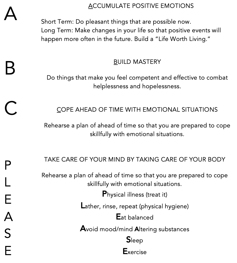 Learning To Reduce Emotional Vulnerabilities With The ABC Please Skill Middle Path Counseling MO