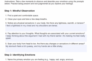 Understanding And Labelling Emotions Dbt Worksheet