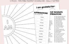 Positive Therapy Affirmation Worksheets Mental Health Poster Teaching Resources Daily Affirmations Self Esteem Daily Self Love Self Care Etsy