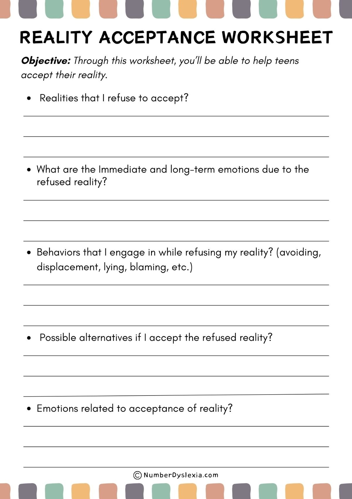 Reality Acceptance DBT Skills Worksheet In 2024 Dialectical Behavior Therapy Dialectical Behavior Therapy Worksheets Dbt Skills Worksheets