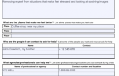 Safety Planning Worksheets Example Free PDF Download