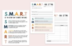 SMART Goals Template SMART Goals Worksheet Smart Goal Tracker Goal Setting Printable Smart Goal Poster Social Psychology Dbt Therapy Etsy