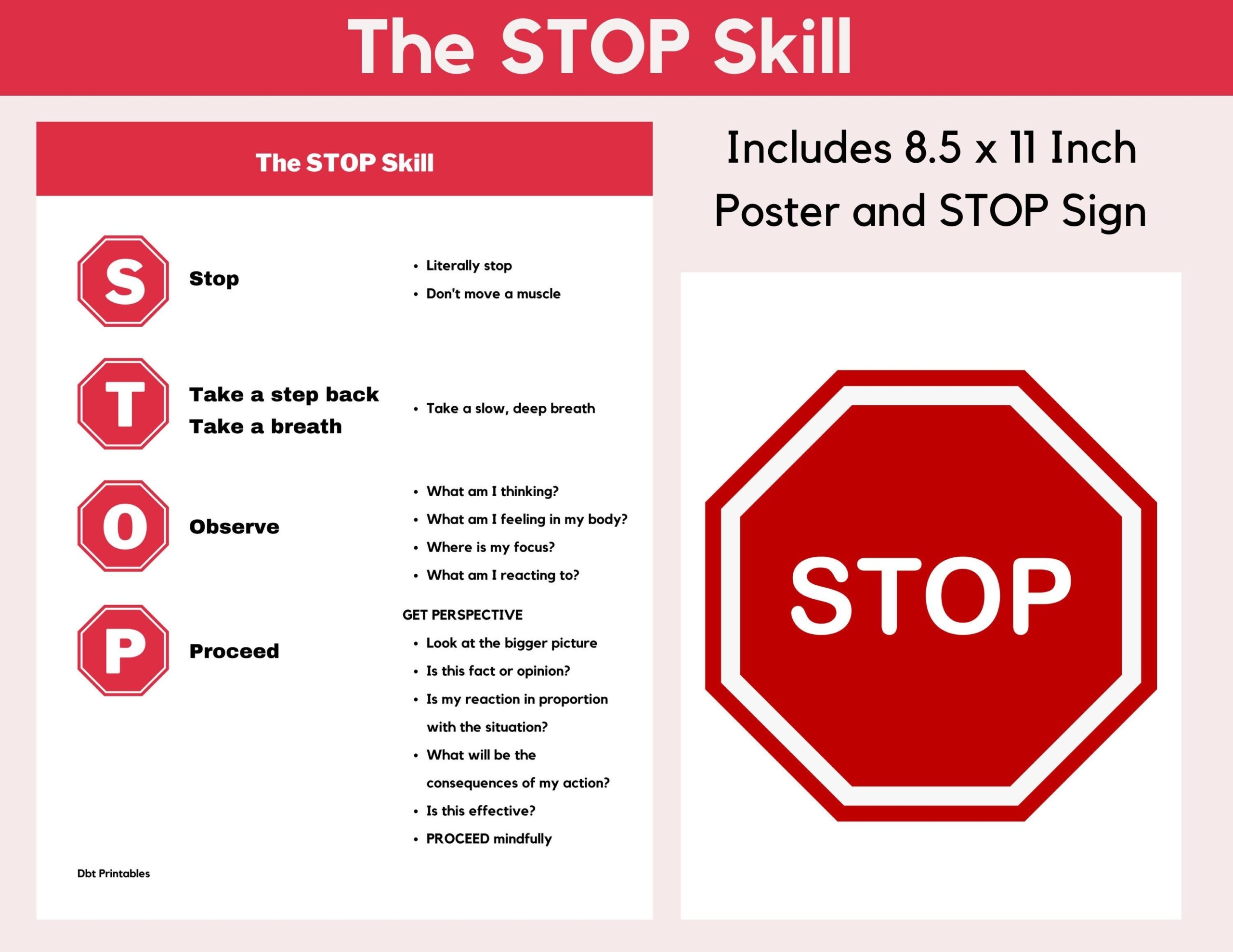 Dbt Stop Skill Worksheet Free