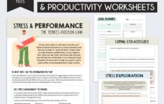 Stress Management Worksheets Anxiety Worksheets Stress Performance Curve Productivity Worksheets Smart Goals ADHD Productivity Tools Etsy