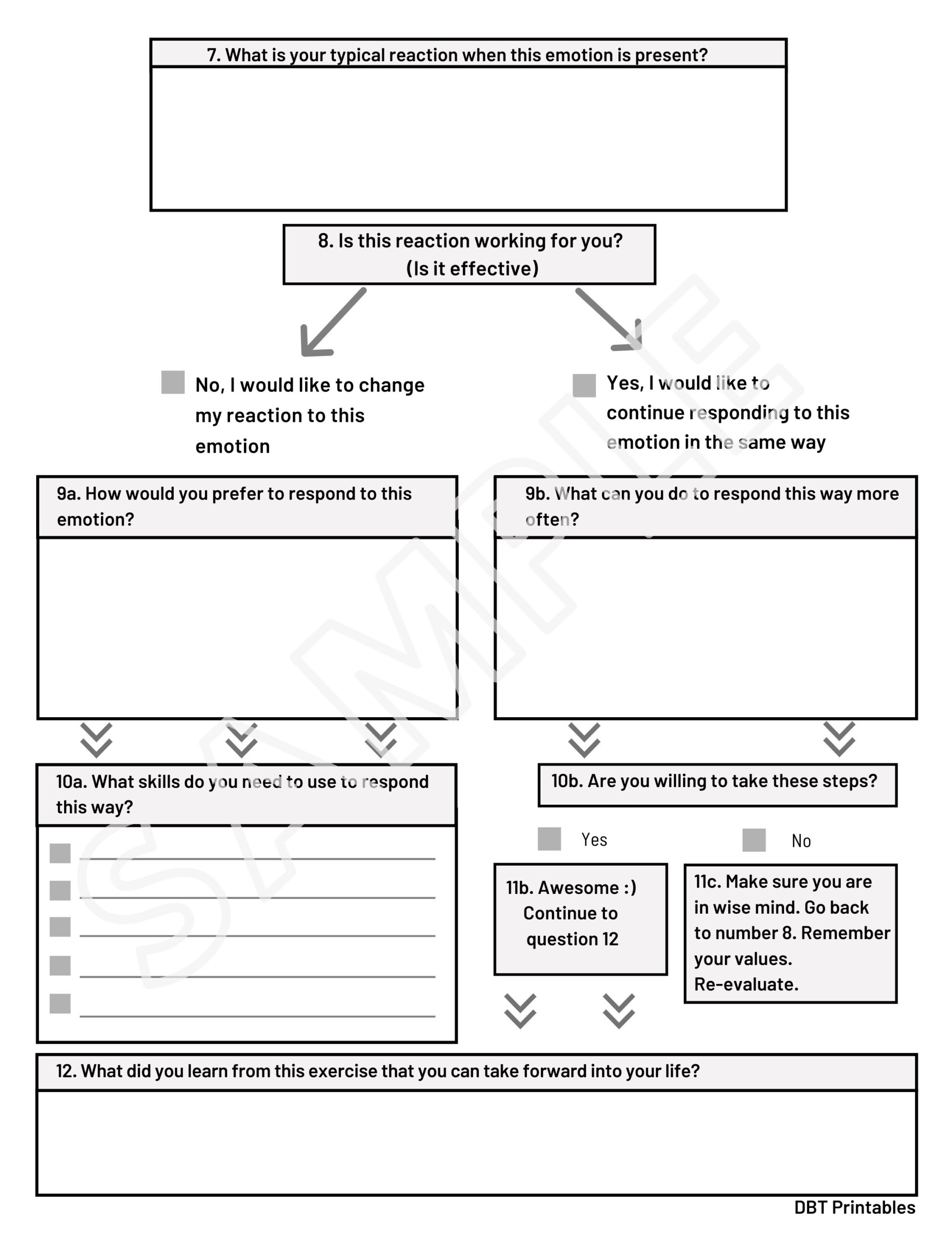 Dbt Free Printable Emotional Regulation Worksheets